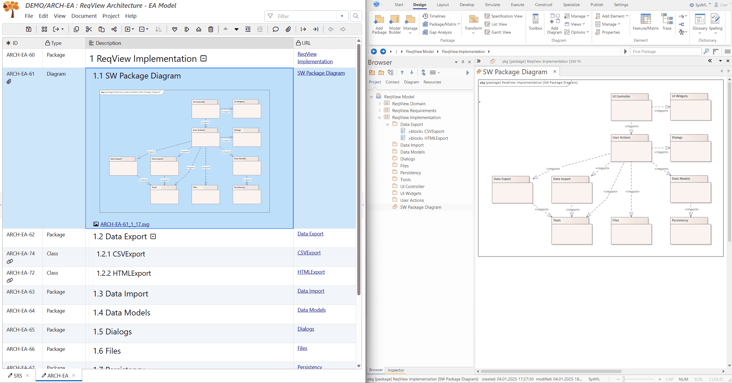Connect requirements management in ReqView with MBSE in Sparx Enterprise Architect (EA) Connect requirements management in ReqView with MBSE in Sparx Enterprise Architect (EA)