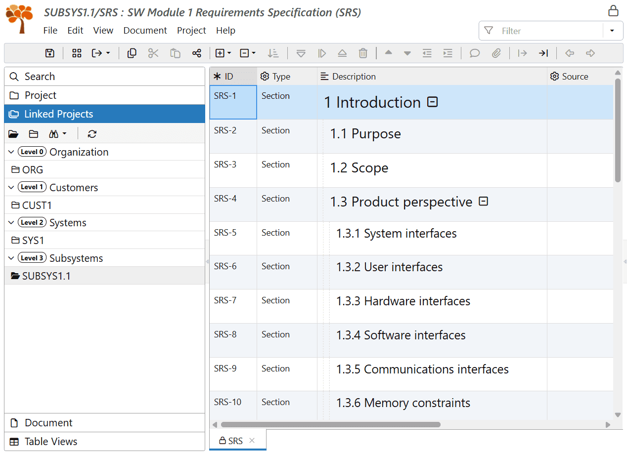 Explore Linked Projects upstream in ReqView Explore Linked Projects upstream in ReqView