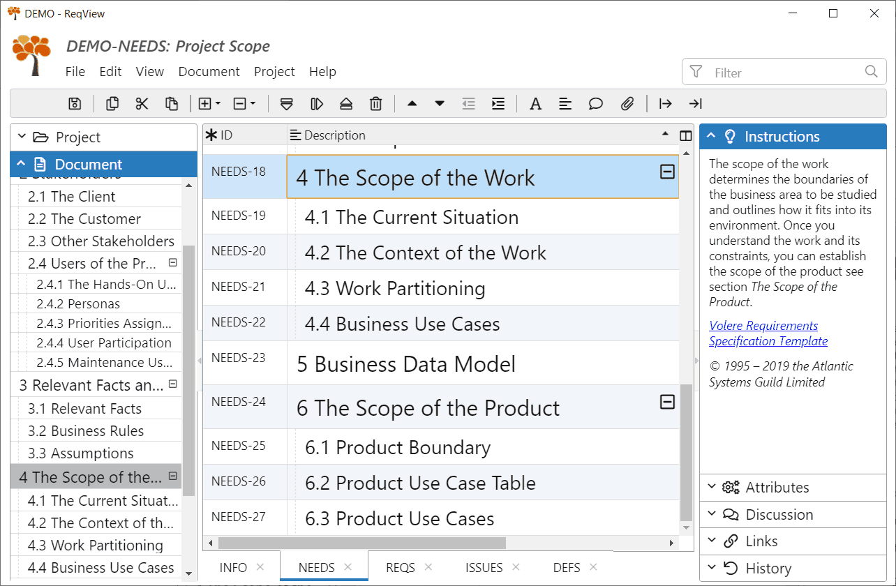 Instructions for the Volere requirements specification template