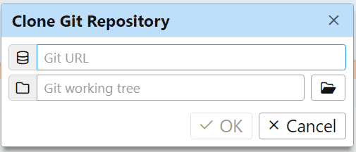 Clone Git Repository dialog in ReqView