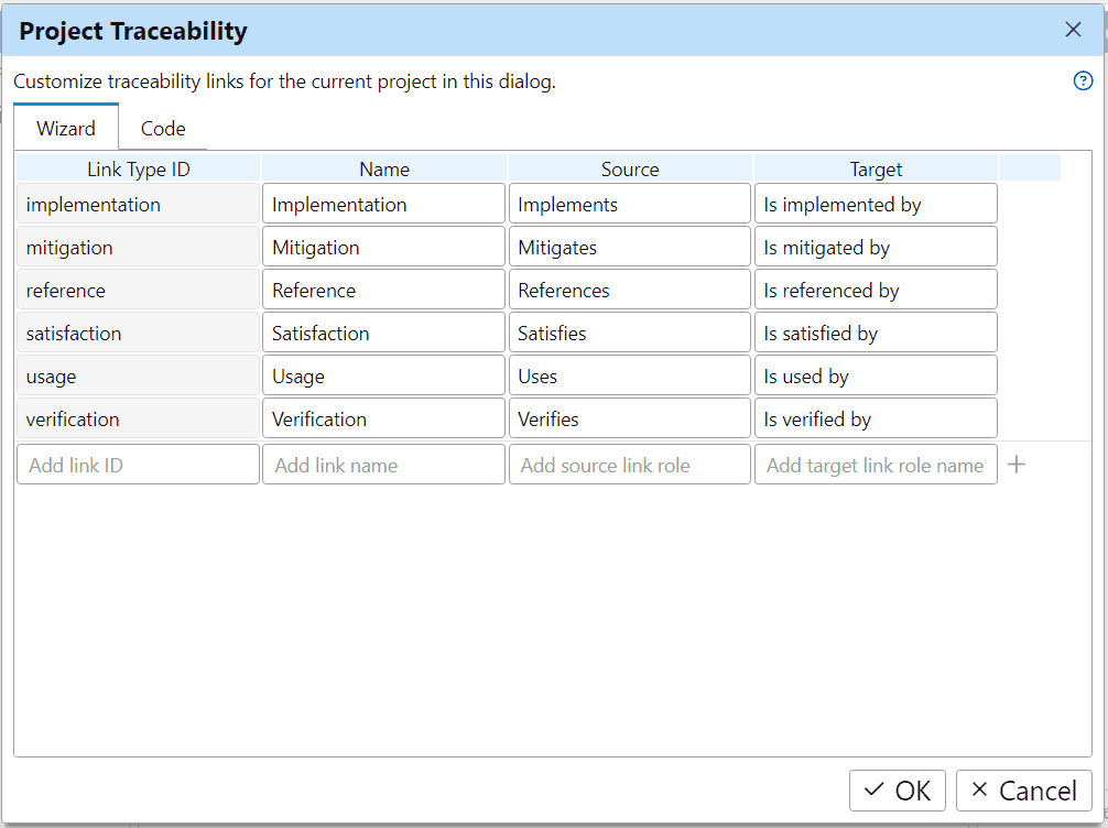 Definition of project traceability for MIL-STD-498 in ReqView